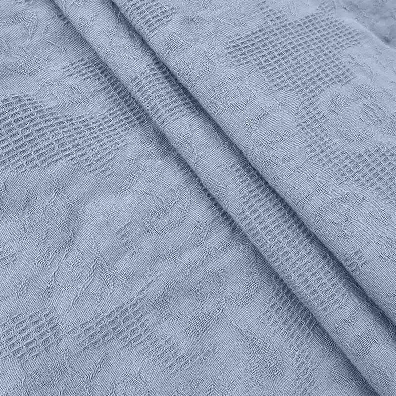 Abito midi in cotone e lino con tasche, motivo plissettato, coulisse e jacquard estivo Buddha Stones - image 21