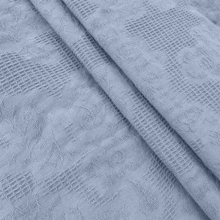 Abito midi in cotone e lino con tasche, motivo plissettato, coulisse e jacquard estivo Buddha Stones - image 21