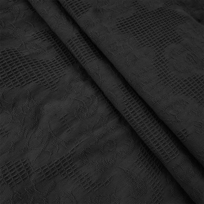 Abito midi in cotone e lino con tasche, motivo plissettato, coulisse e jacquard estivo Buddha Stones - image 18