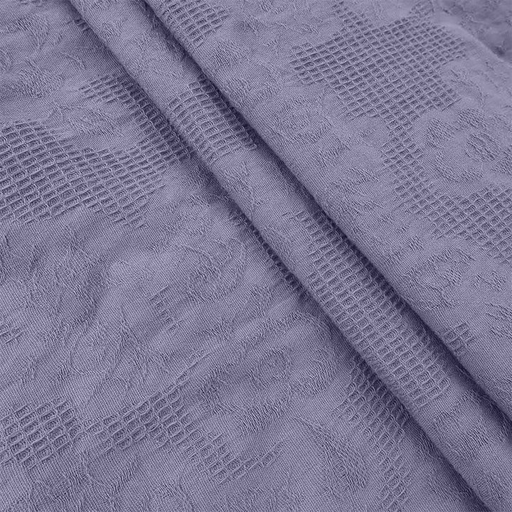 Abito midi in cotone e lino con tasche, motivo plissettato, coulisse e jacquard estivo Buddha Stones - image 12