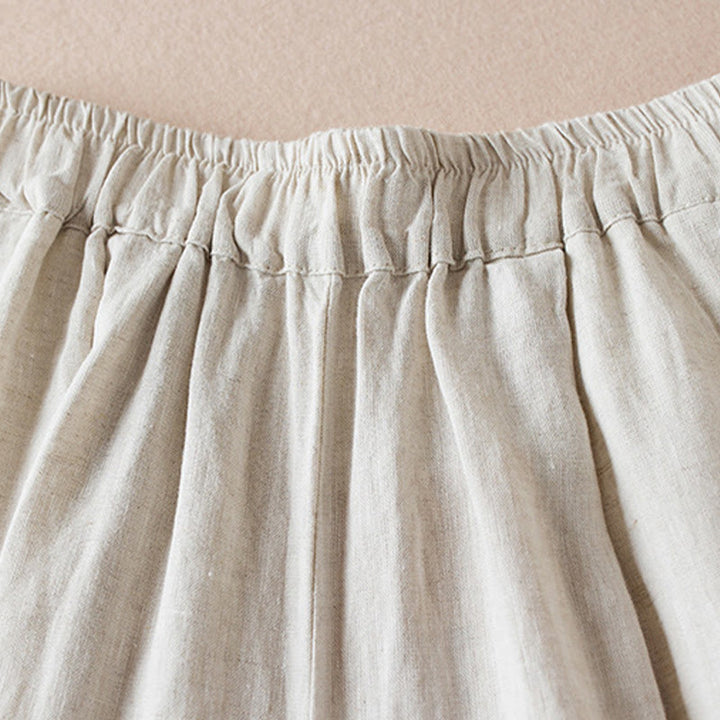 Pantaloni harem in lino e cotone con tasche, lunghezza 7-8, in filo colorato con Buddha Stones - image 8