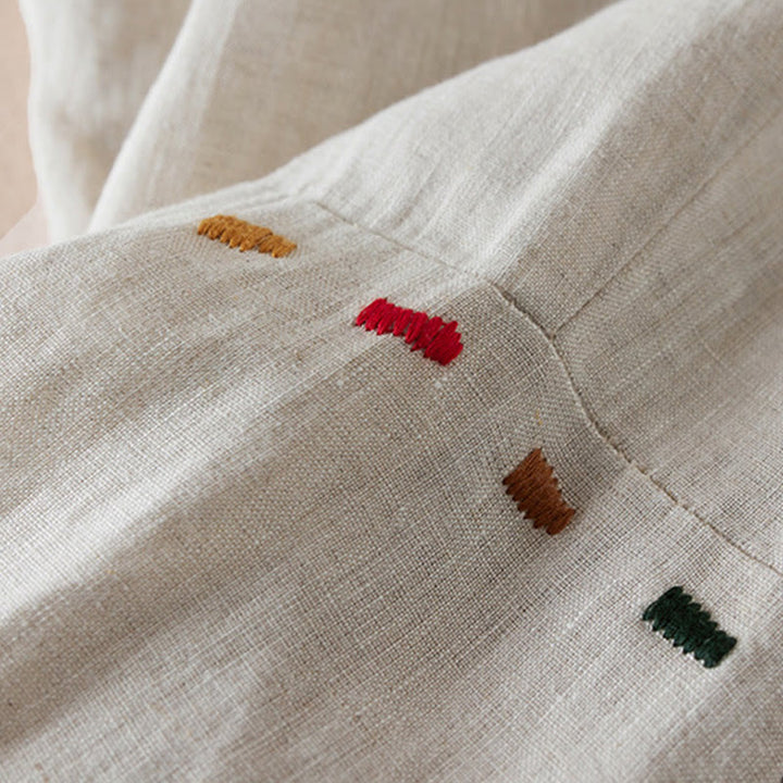 Pantaloni harem in lino e cotone con tasche, lunghezza 7-8, in filo colorato con Buddha Stones - image 7