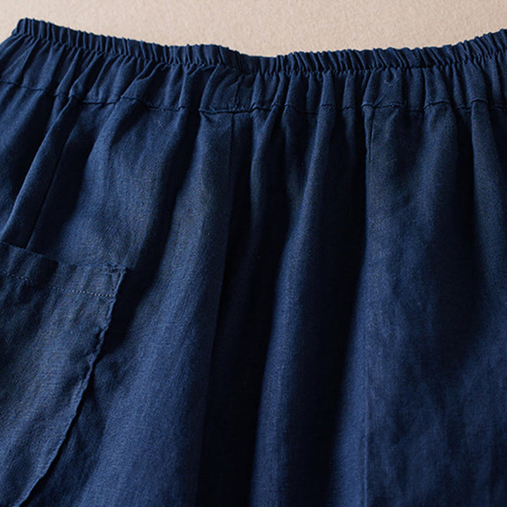 Pantaloni harem in lino e cotone con tasche, lunghezza 7-8, in filo colorato con Buddha Stones - image 14