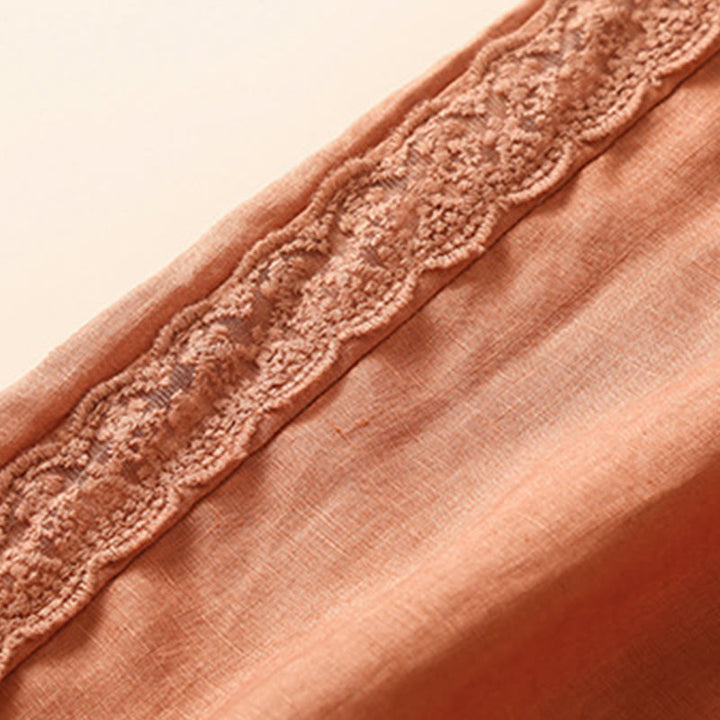 Pantaloni harem in lino e cotone con tasche, in pizzo semplice, Buddha Stones - image 8