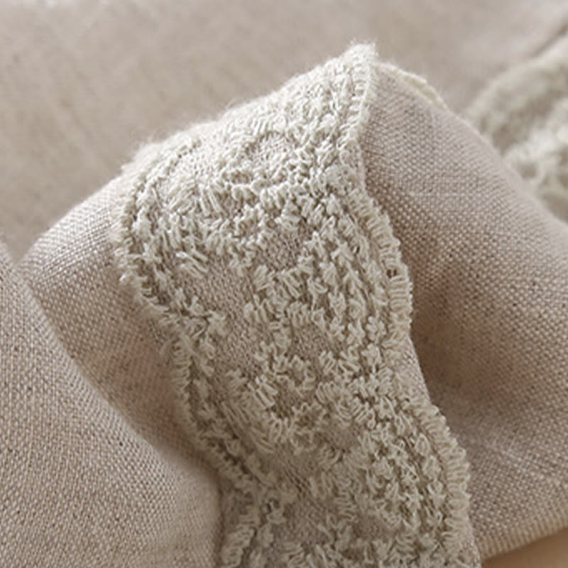 Pantaloni harem in lino e cotone con tasche, in pizzo semplice, Buddha Stones - image 17