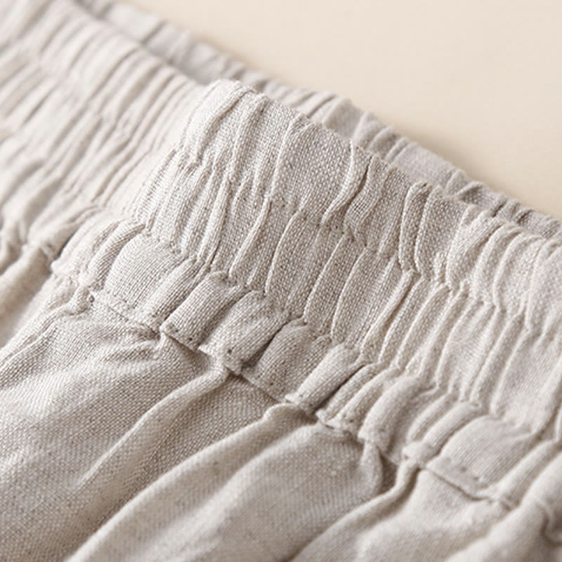Pantaloni harem in lino e cotone con tasche, in pizzo semplice, Buddha Stones - image 18