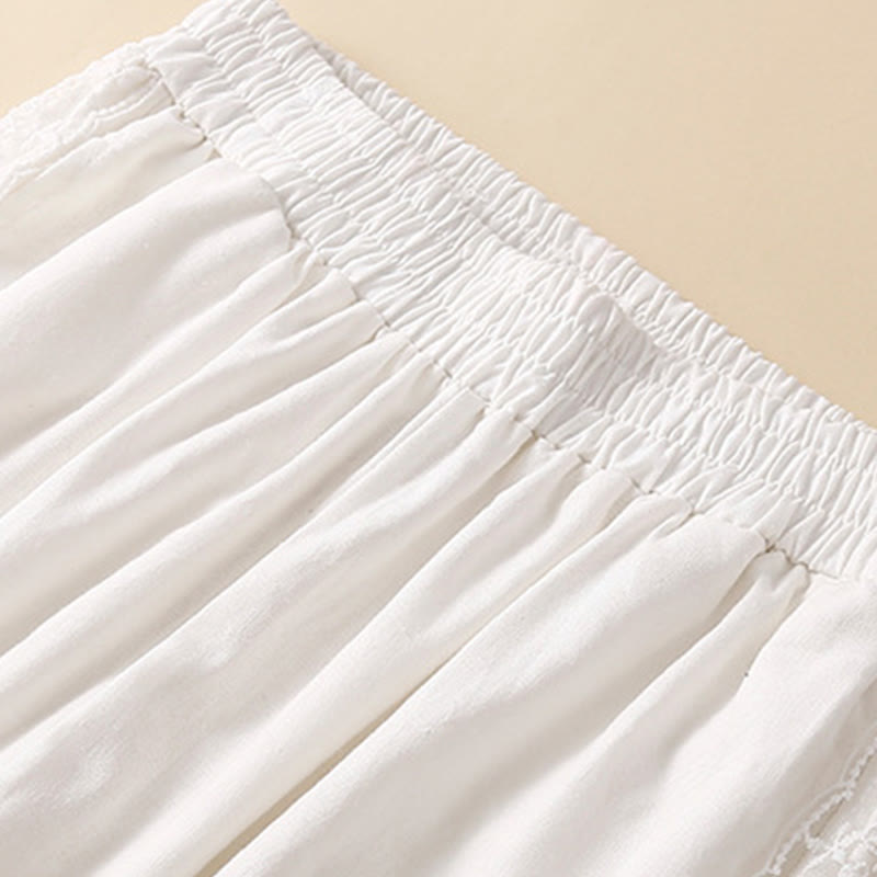 Pantaloni harem in lino e cotone con tasche, in pizzo semplice, Buddha Stones - image 24