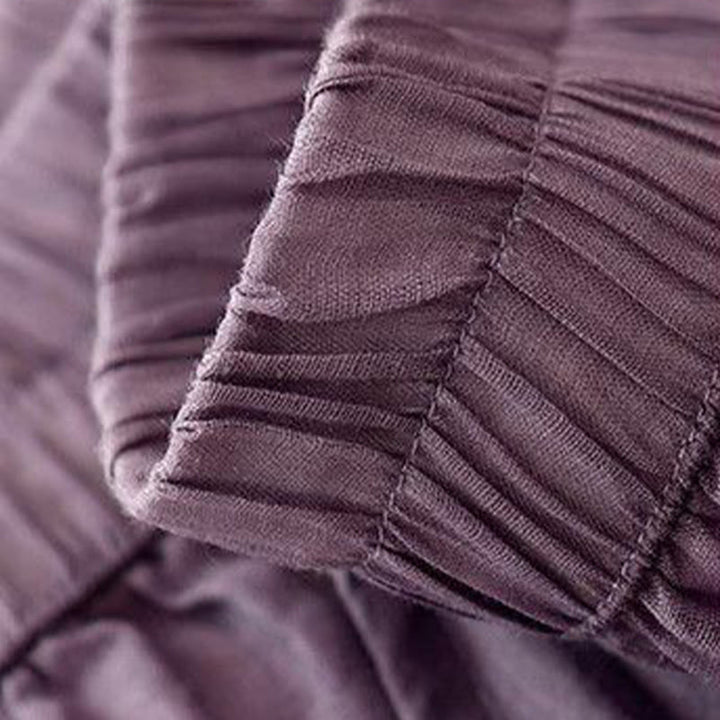 Pantaloni larghi da donna in cotone con tasche, lunghezza 7-8, con ricamo laterale Buddha Stones - image 3