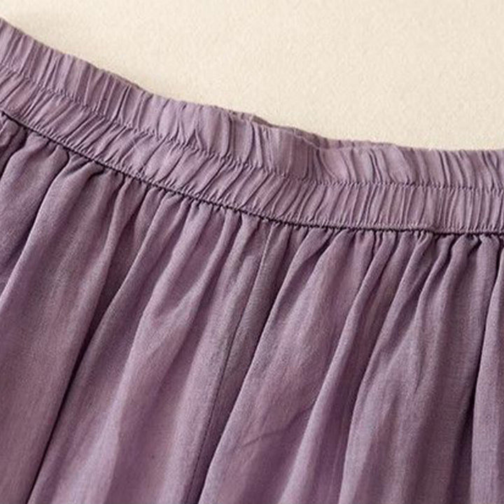 Pantaloni larghi da donna in cotone con tasche, lunghezza 7-8, con ricamo laterale Buddha Stones - image 6