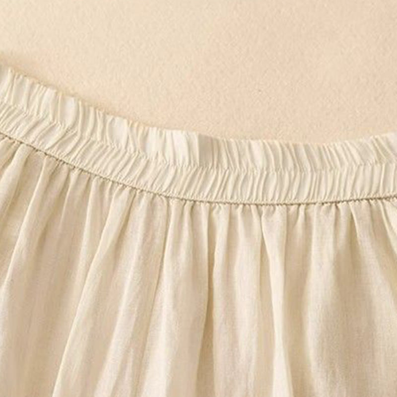 Pantaloni larghi da donna in cotone con tasche, lunghezza 7-8, con ricamo laterale Buddha Stones - image 10