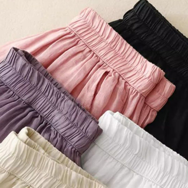 Pantaloni larghi da donna in cotone con tasche, lunghezza 7-8, con ricamo laterale Buddha Stones - image 20