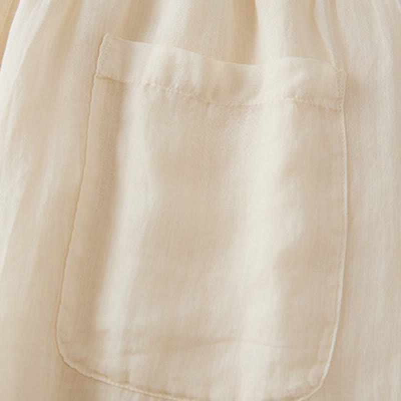 Buddha Stones Pantaloni larghi da donna in cotone con tasche e fodera casual, lunghezza 7-8 - image 8