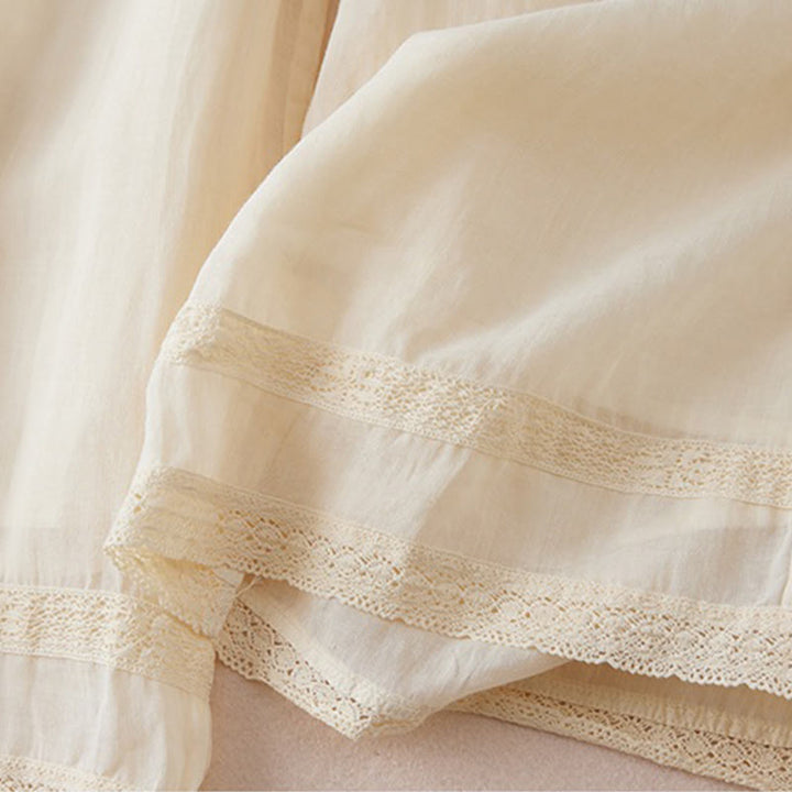 Buddha Stones Pantaloni larghi da donna in cotone con tasche e fodera casual, lunghezza 7-8 - image 2