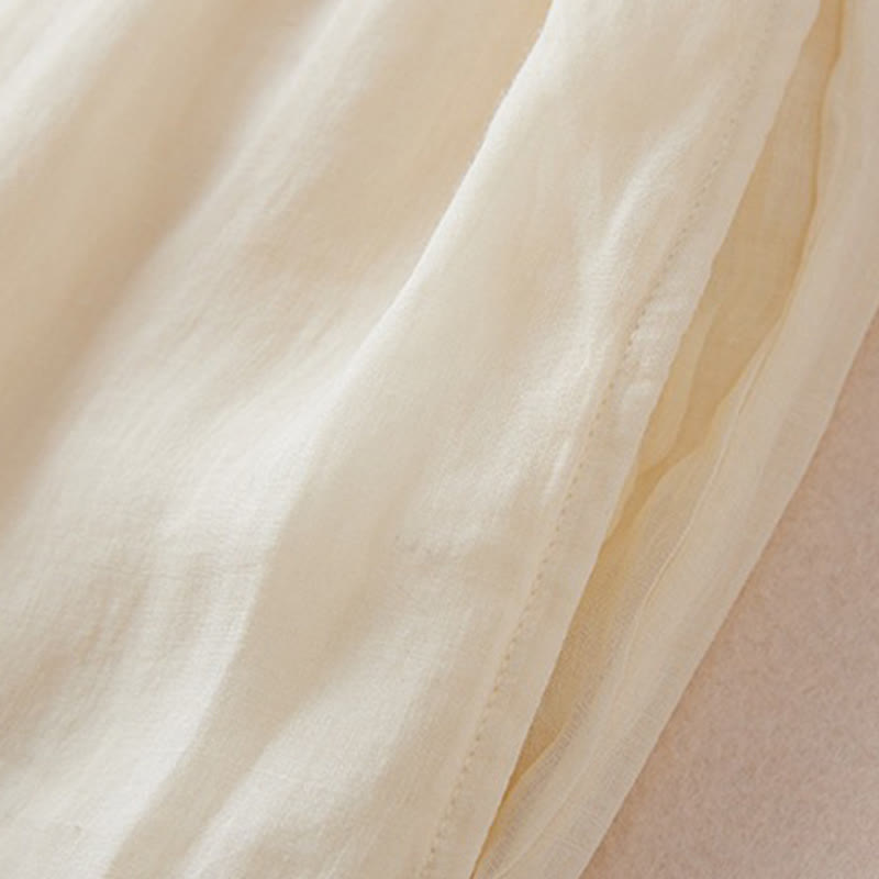 Buddha Stones Pantaloni larghi da donna in cotone con tasche e fodera casual, lunghezza 7-8 - image 4