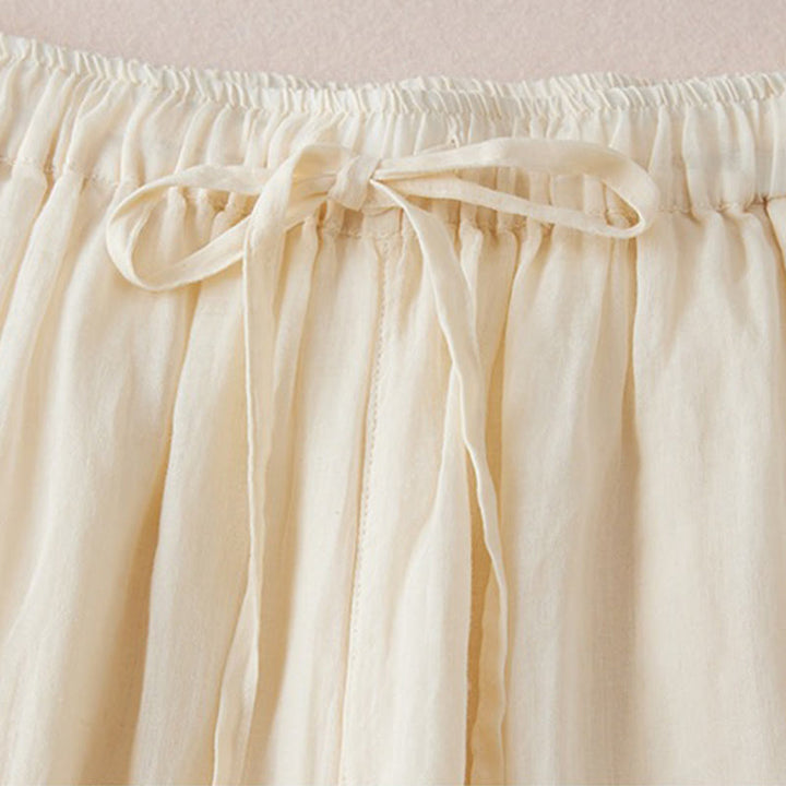 Buddha Stones Pantaloni larghi da donna in cotone con tasche e fodera casual, lunghezza 7-8 - image 5