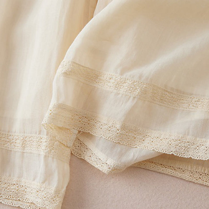 Buddha Stones Pantaloni larghi da donna in cotone con tasche e fodera casual, lunghezza 7-8 - image 6