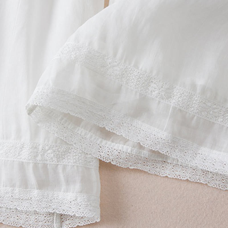 Buddha Stones Pantaloni larghi da donna in cotone con tasche e fodera casual, lunghezza 7-8 - image 14