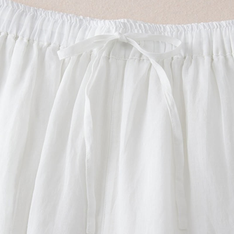 Buddha Stones Pantaloni larghi da donna in cotone con tasche e fodera casual, lunghezza 7-8 - image 11