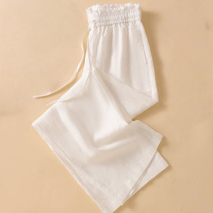 Buddha Stones Pantaloni larghi da donna in cotone con tasche, modello dritto e casual, lunghezza 7-8 - image 29