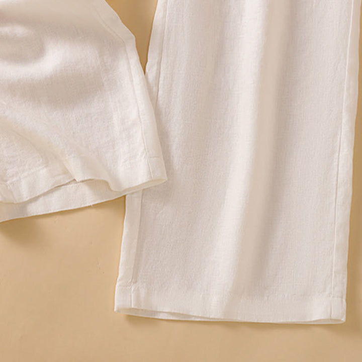 Buddha Stones Pantaloni larghi da donna in cotone con tasche, modello dritto e casual, lunghezza 7-8 - image 31