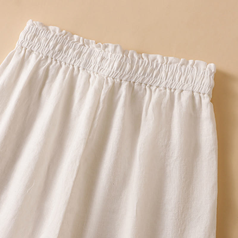 Buddha Stones Pantaloni larghi da donna in cotone con tasche, modello dritto e casual, lunghezza 7-8 - image 30