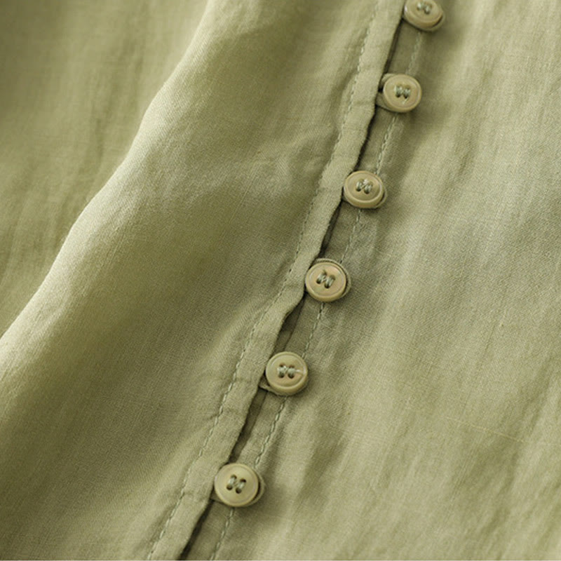 Camicia da donna con bottoni e ricamo Buddha Stones - image 4