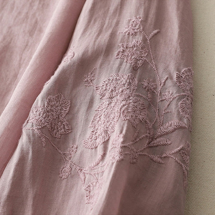 Buddha Stones Camicia da donna in cotone e lino con bottoni ricamati - image 20