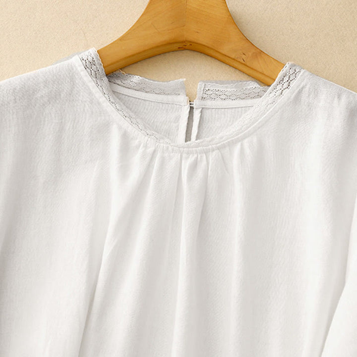 Buddha Stones Camicia da donna in cotone con maniche a lanterna - image 14