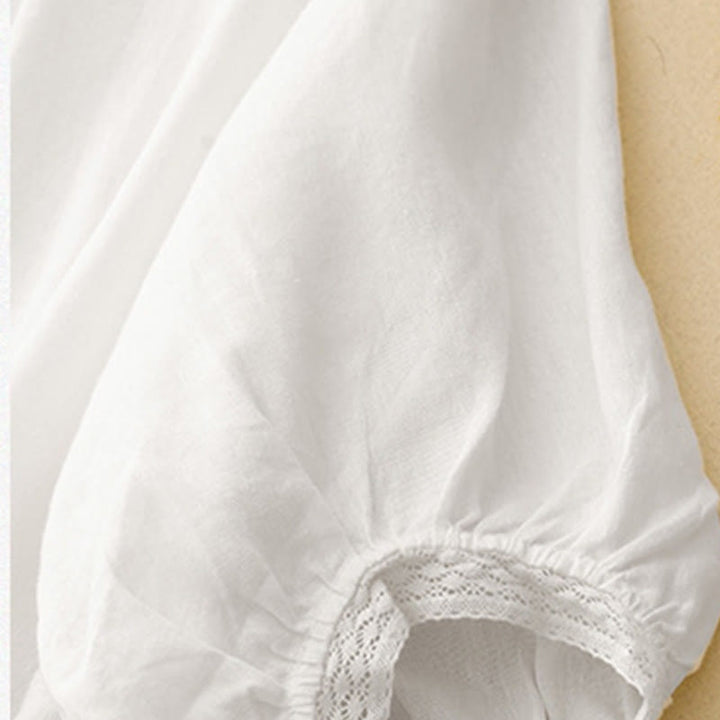 Buddha Stones Camicia da donna in cotone con maniche a lanterna - image 13