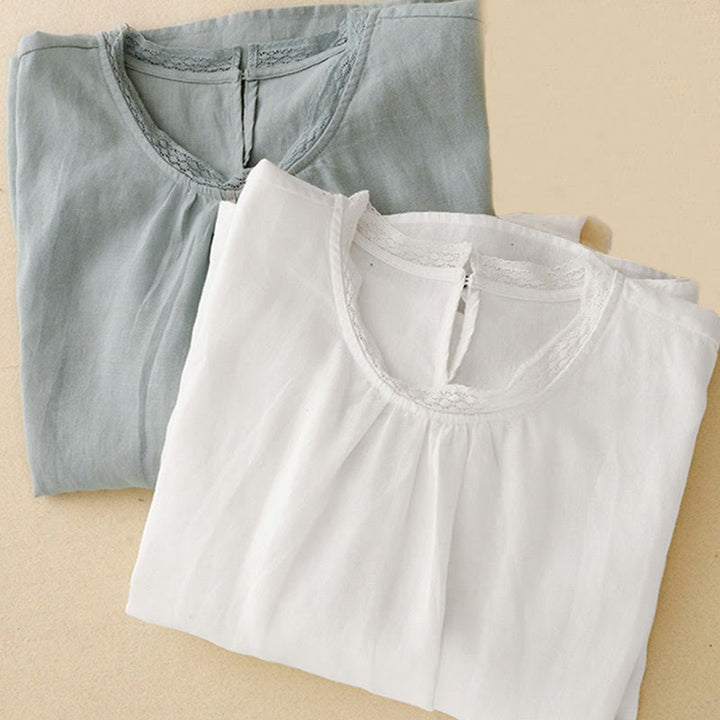 Buddha Stones Camicia da donna in cotone con maniche a lanterna - image 19