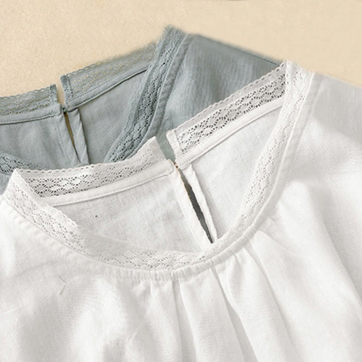 Buddha Stones Camicia da donna in cotone con maniche a lanterna - image 20