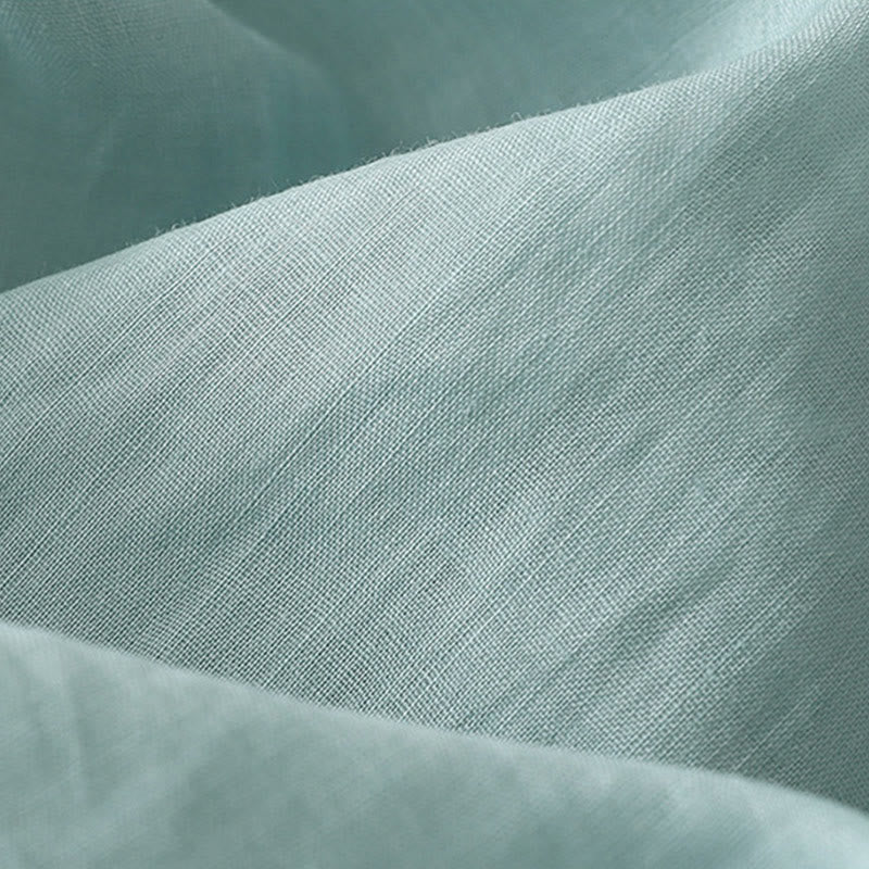 Buddha Stones Camicia monopetto in cotone e lino da donna con fiori ricamati - image 25