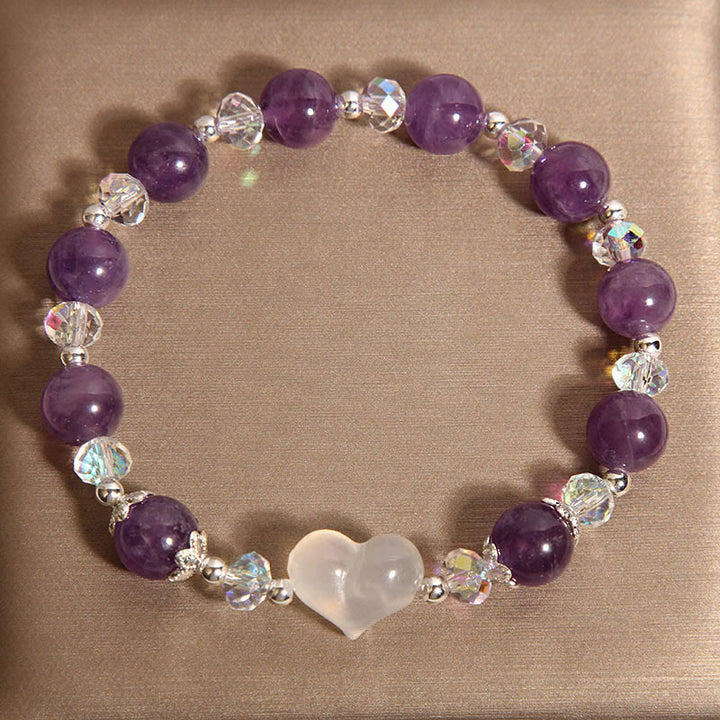 Bracciale Buddha Stones Heart Ametista Agata Bianca - image 4