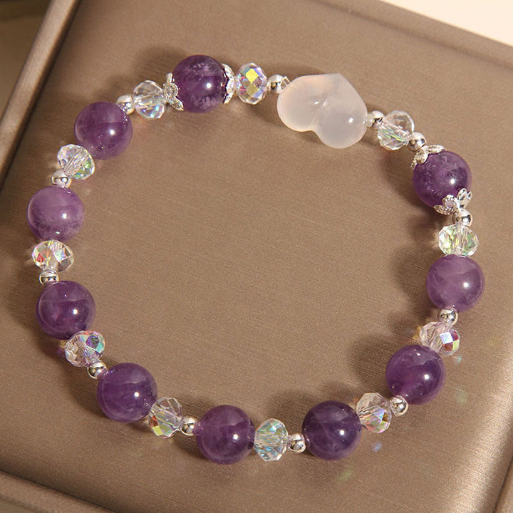 Bracciale Buddha Stones Heart Ametista Agata Bianca - image 7