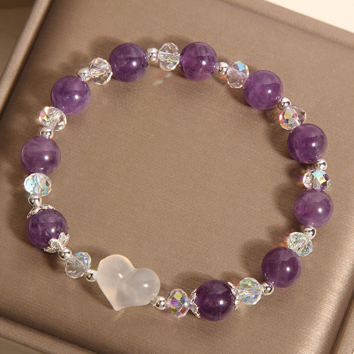 Bracciale Buddha Stones Heart Ametista Agata Bianca - image 5