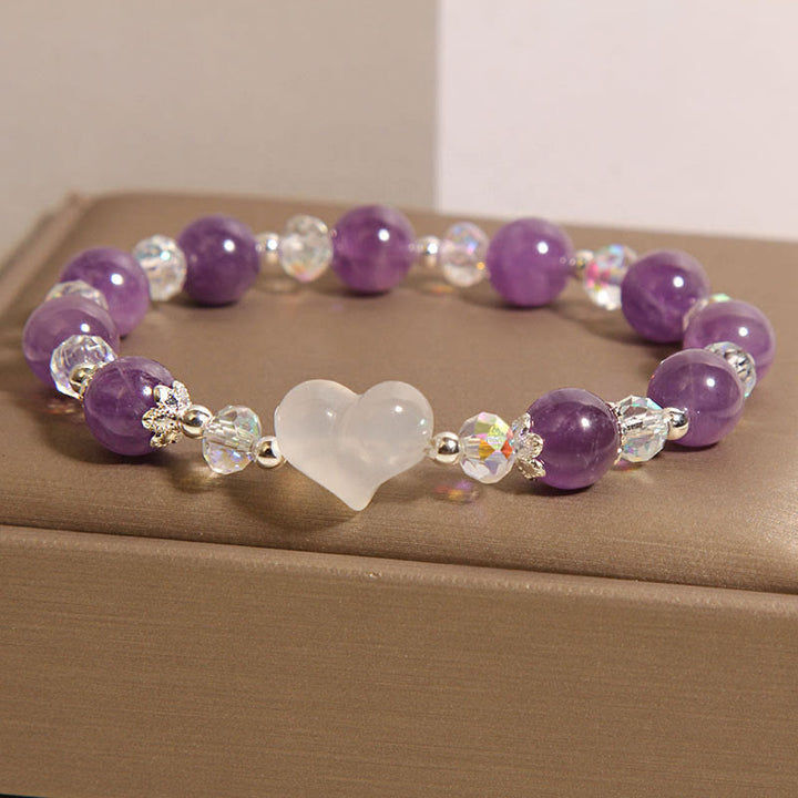 Bracciale Buddha Stones Heart Ametista Agata Bianca - image 3