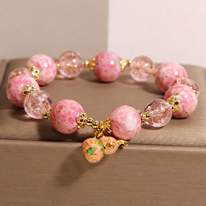 Buddha Stones Braccialetto Liuli di zucca - Liuli (circonferenza del polso: 18 cm) - image 0