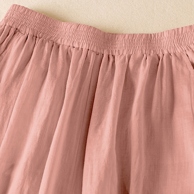 Pantaloni harem da donna in cotone e lino a doppio strato, con tasche, Buddha Stones, casual e semplici, estivi - image 3