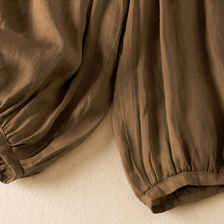 Pantaloni harem da donna in cotone e lino a doppio strato, con tasche, Buddha Stones, casual e semplici, estivi - image 23