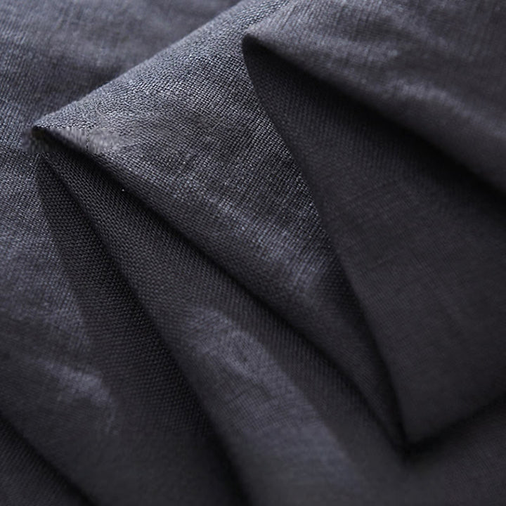 Camicia da uomo in lino a maniche corte con risvolto, modello Buddha Stones Summer, con bottoni e tasca - image 11