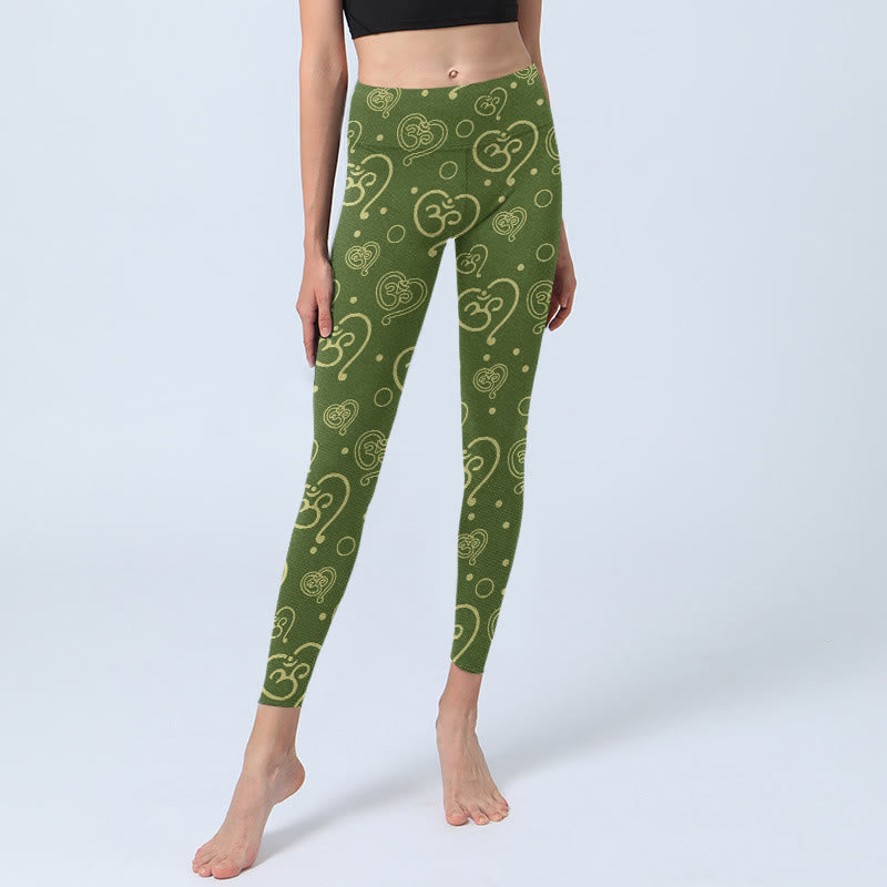 Leggings da palestra con stampa Buddha Stones Love Heart OM Symbol, pantaloni da yoga da donna - image 5