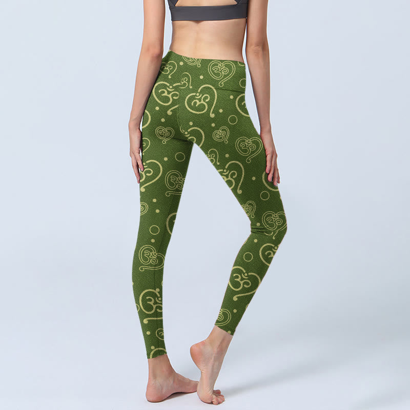 Leggings da palestra con stampa Buddha Stones Love Heart OM Symbol, pantaloni da yoga da donna - image 4