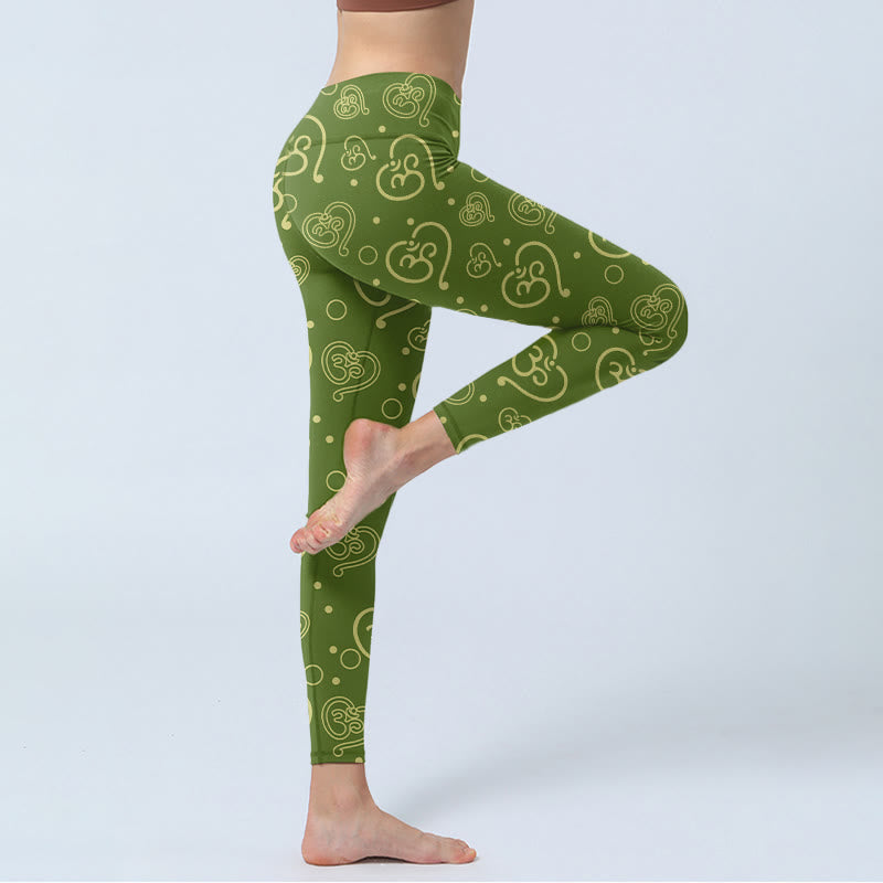 Leggings da palestra con stampa Buddha Stones Love Heart OM Symbol, pantaloni da yoga da donna - image 3