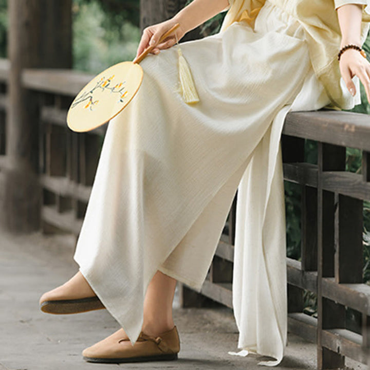 Buddha Stones Gonna e pantaloni da donna con tasche e spacchi sull'orlo in tinta unita - image 8