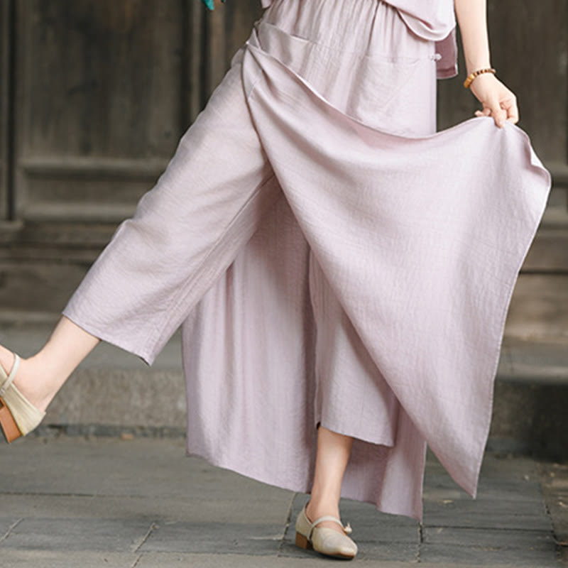 Buddha Stones Gonna e pantaloni da donna con tasche e spacchi sull'orlo in tinta unita - image 13