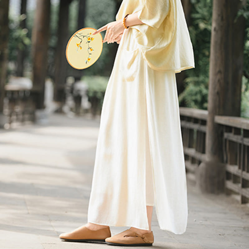 Buddha Stones Gonna e pantaloni da donna con tasche e spacchi sull'orlo in tinta unita - image 3