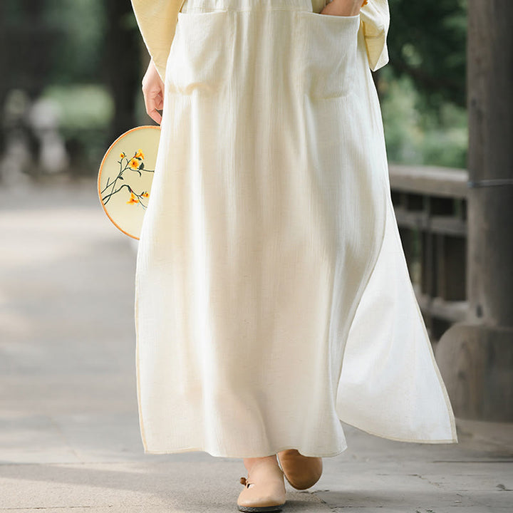 Buddha Stones Gonna e pantaloni da donna con tasche e spacchi sull'orlo in tinta unita - Verga d'oro chiaraGiallo - US8-10, UK/AU12-14, EU40-42 (2XL) - image 0