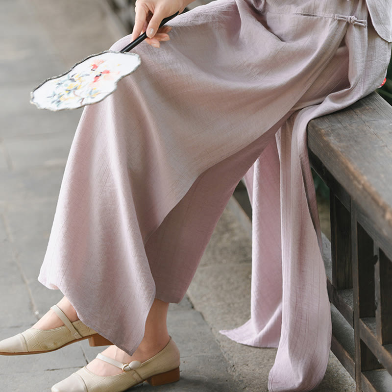 Buddha Stones Gonna e pantaloni da donna con tasche e spacchi sull'orlo in tinta unita - image 20