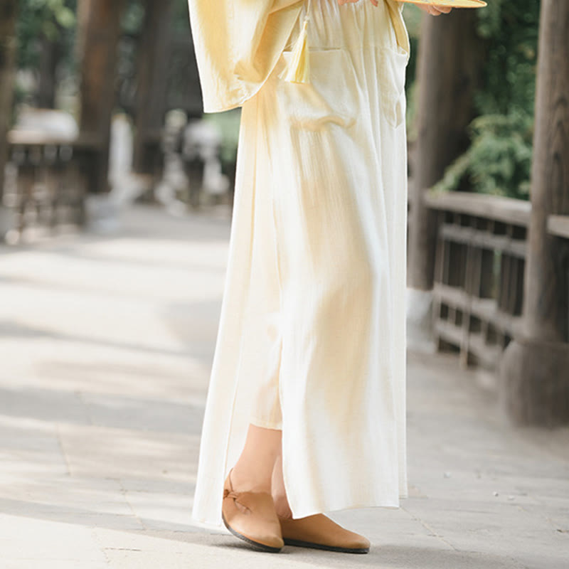 Buddha Stones Gonna e pantaloni da donna con tasche e spacchi sull'orlo in tinta unita - image 4