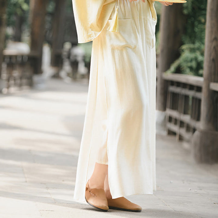 Buddha Stones Gonna e pantaloni da donna con tasche e spacchi sull'orlo in tinta unita - image 4